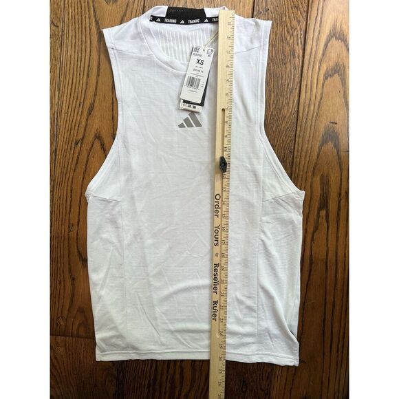 Adidas Men's White Heat.RDY Training Tank Top | Sleeveless Workout Shirt NWT XS - Picture 4 of 6